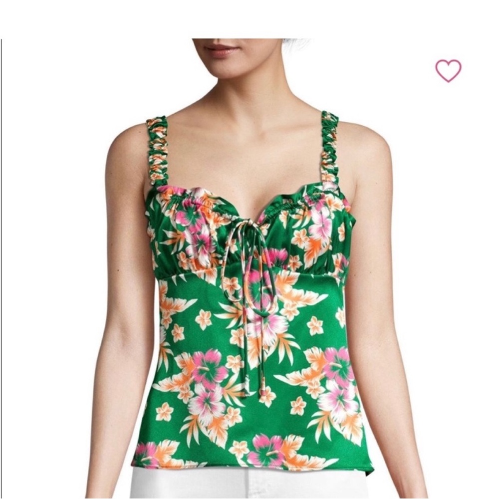 Delfi Floral  Green Camisole Top